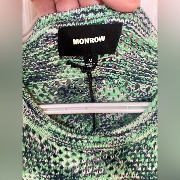 Monrow Dress Size Medium Crochet Space Dye Tank Midi NWT New Boho Beach Vacation - Picture 4 of 11